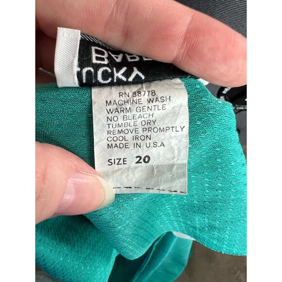 blouson dress peplum green vintage 1980s - Picture 9 of 9